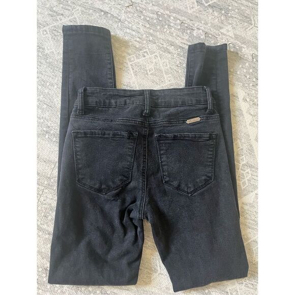 KanCan Womens Jeans KC6040BK Black Skinny Distressed High Rise Size 0/23 - Picture 3 of 7